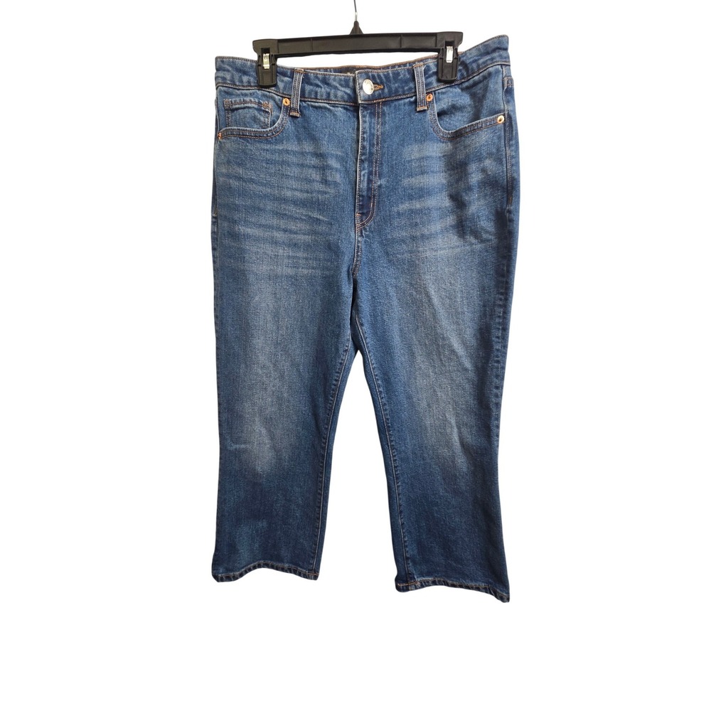 Juicy‎ Couture Crop Kick Jeans Womens 32 Blue High Rise Flare Denim